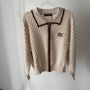 MIU MIU cream  knitted cardigan